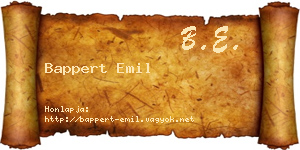 Bappert Emil névjegykártya